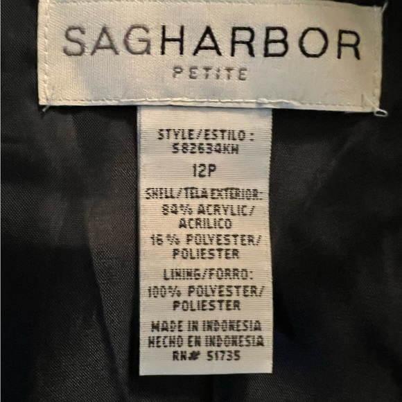 Sag Harbor Women's Tweed Blazer - Navy and Pink - Picture 2 of 6